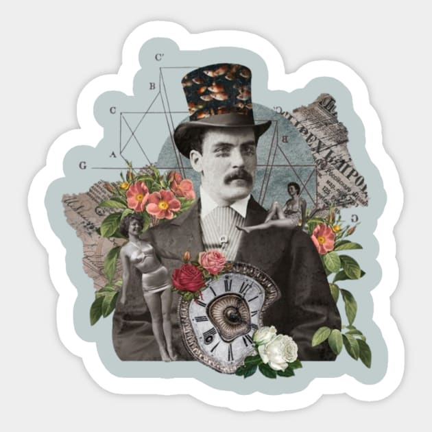 Gothic vintage Victorian London Collage Man Sticker by EdStark